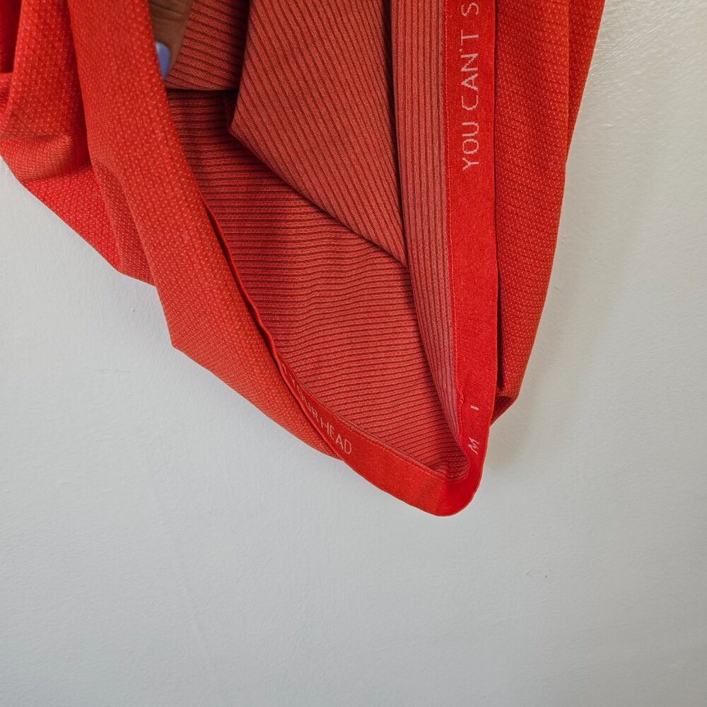 Lululemon Men's Polo Shirt Sz M Bright Orange Short Sleeve Top - Picture 5 of 7